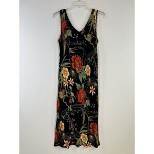 Vintage Dressing Clio Floral Maxi Dress Women's M Black Cottagecore Peasant